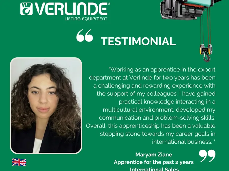 Verlinde continues to support the training of young apprentices